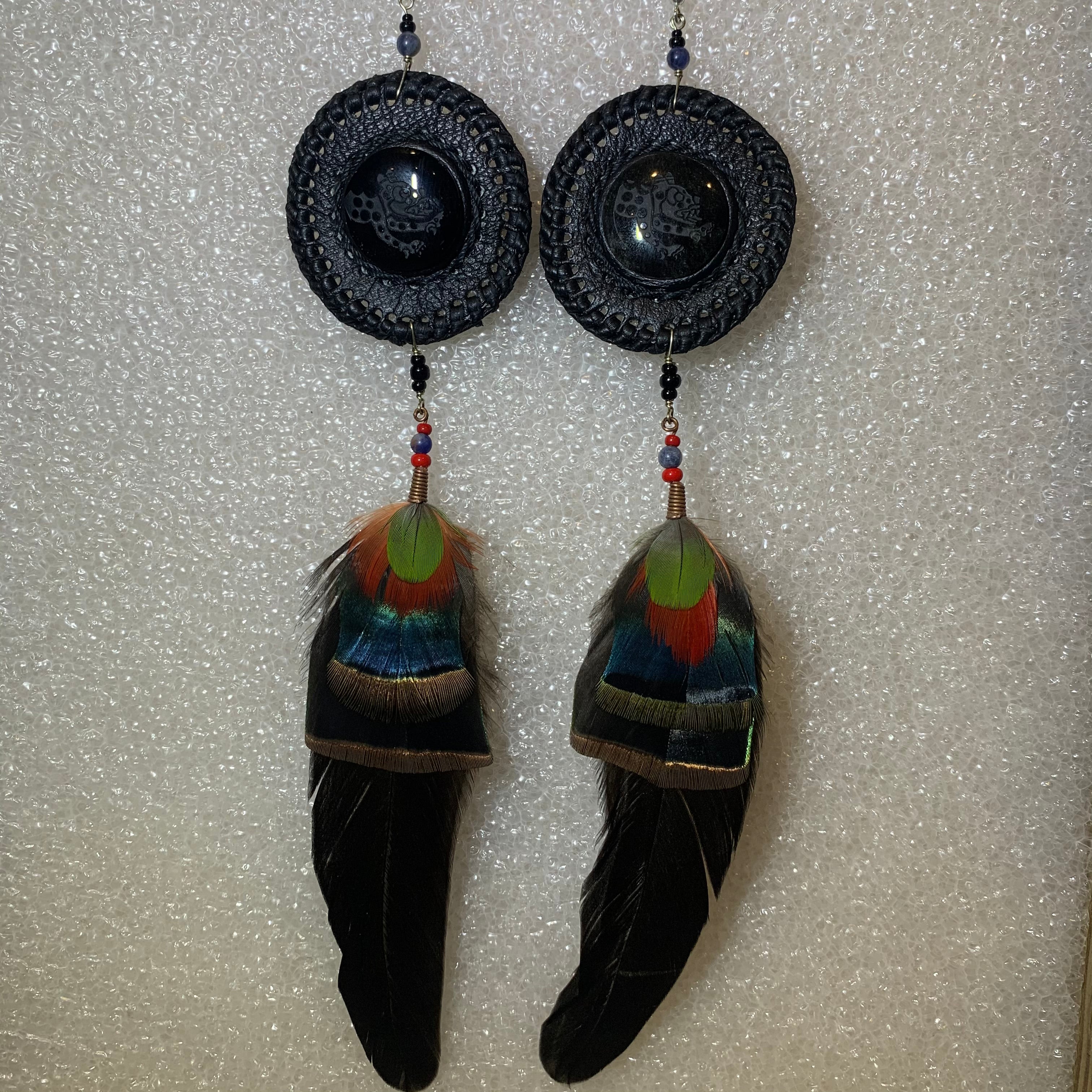 Leather n Feather Earrings 86