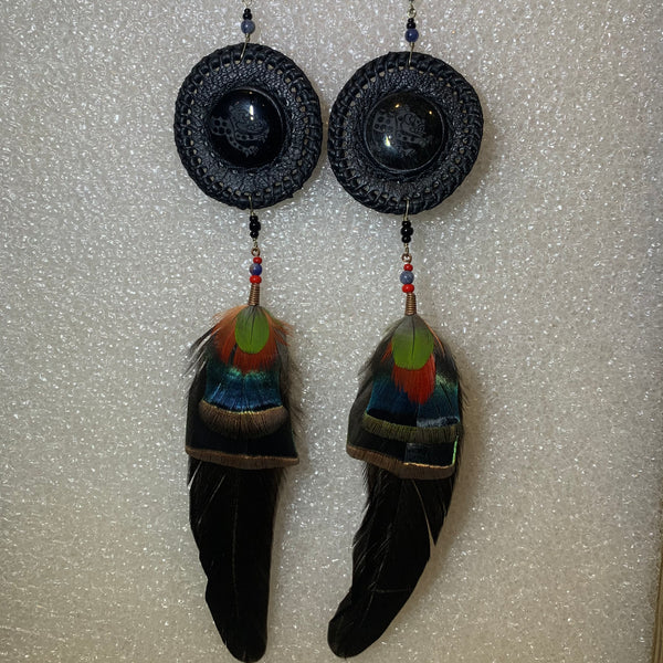 Leather n Feather Earrings 86