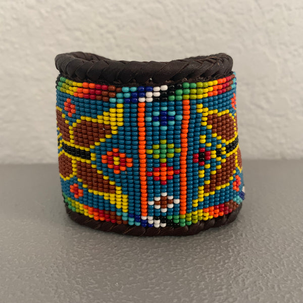 Beaded n leather bracelet 87