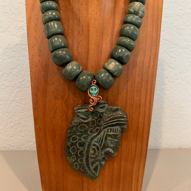 Necklace - Guatamala Jade Mayan Warrior