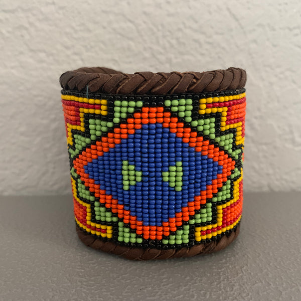 Beaded n leather bracelet 91