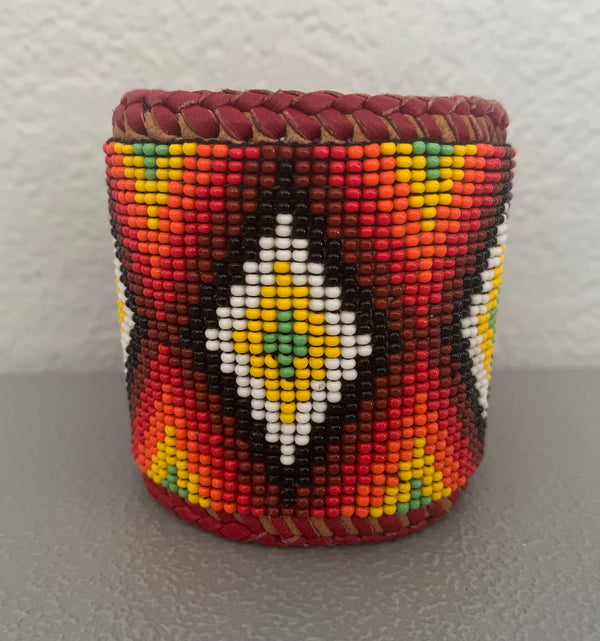 Beaded n leather bracelet 52