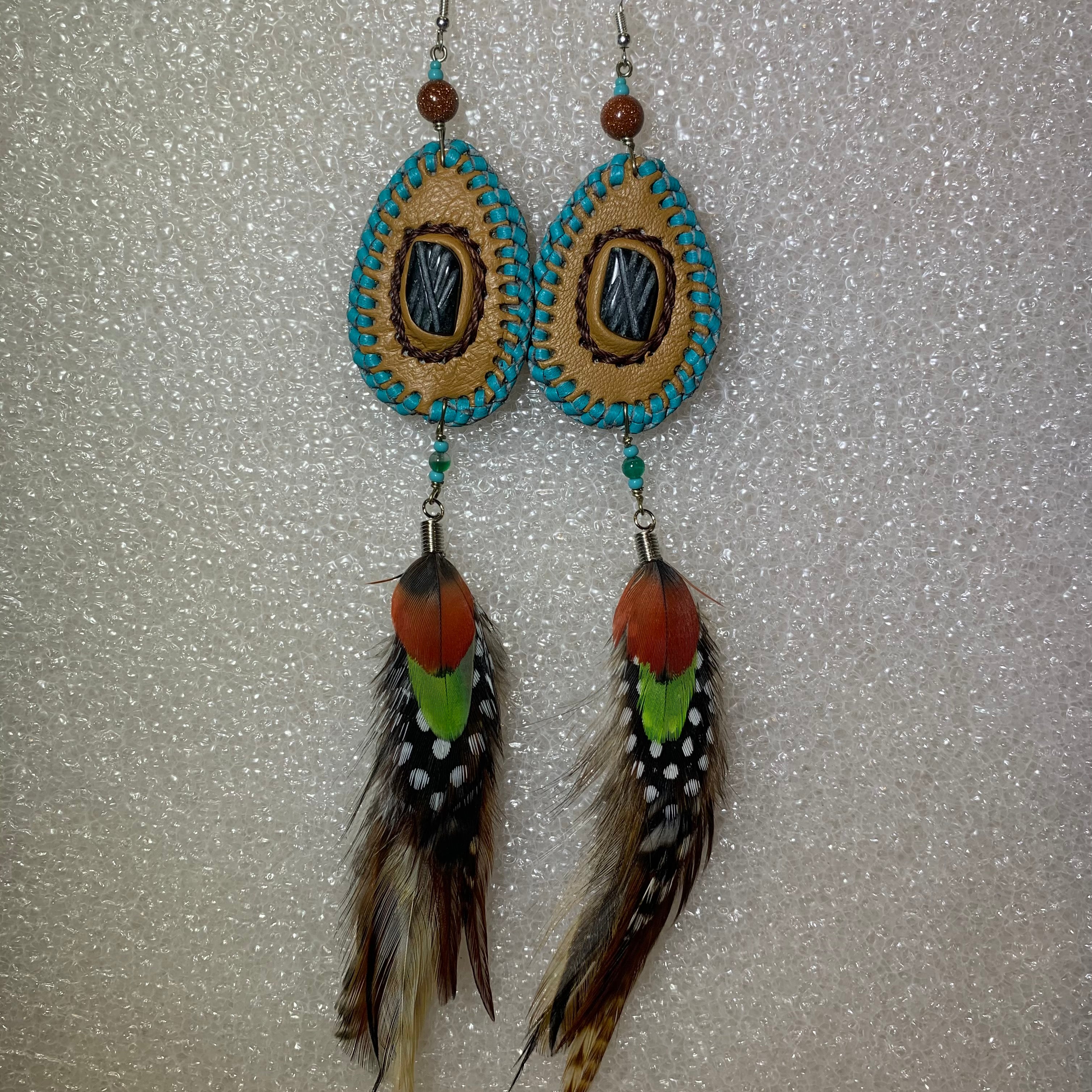 Leather n Feather Earrings 93