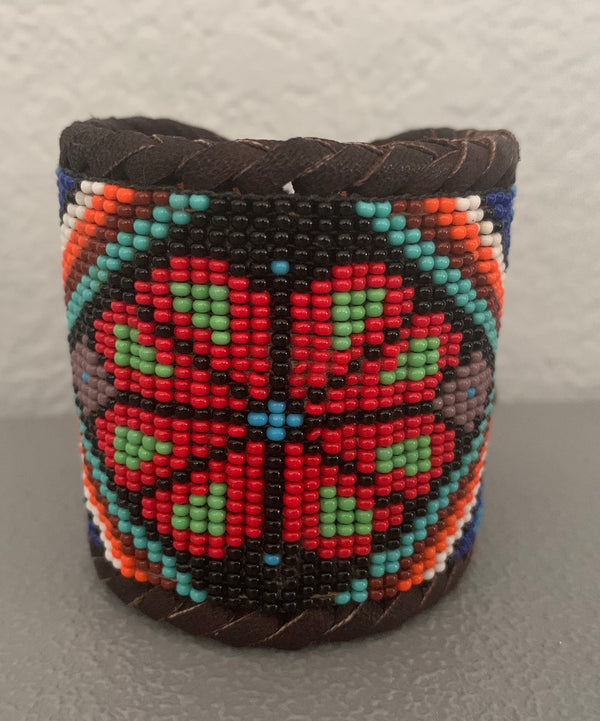 Beaded n leather bracelet 56