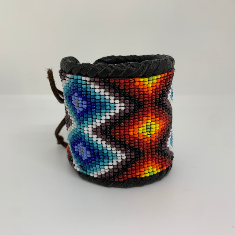 Beaded n leather bracelet 168