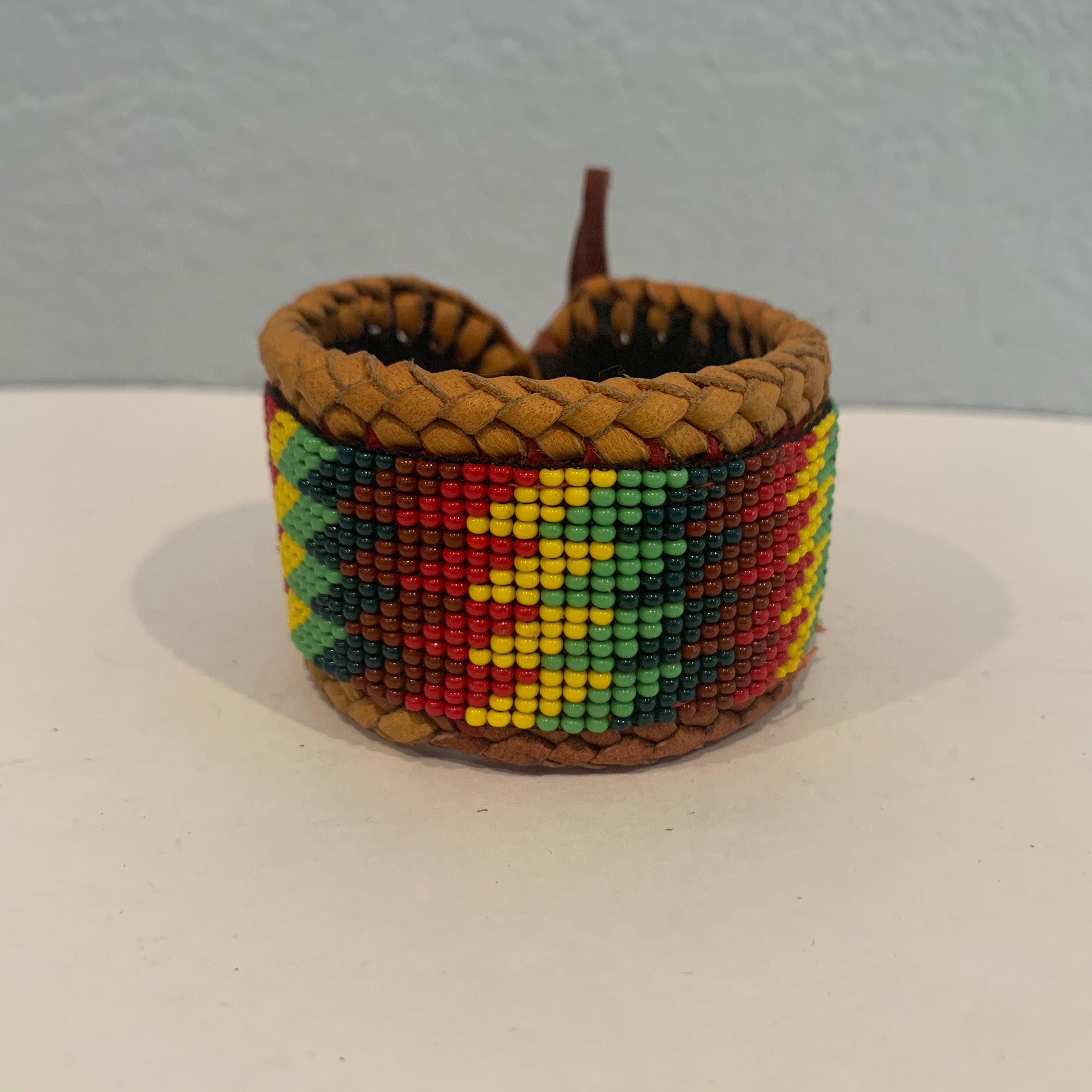 Beaded n leather bracelet 37