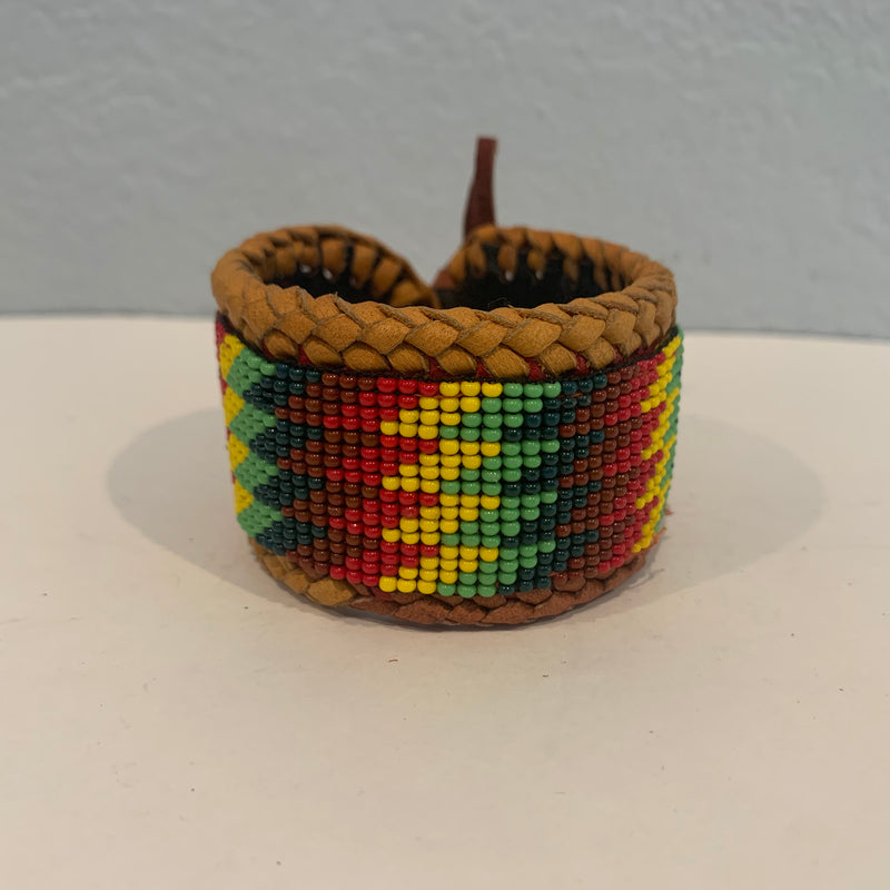 Beaded n leather bracelet 37