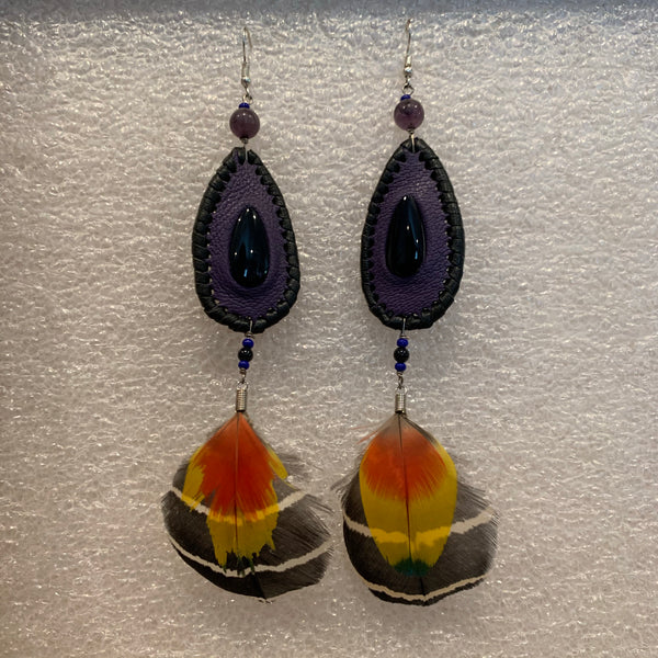 Leather n Feather Earrings 47