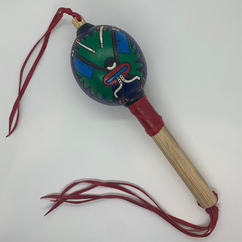 Aztec Dance Rattle painted 12 – Tochtli Cultural Wear