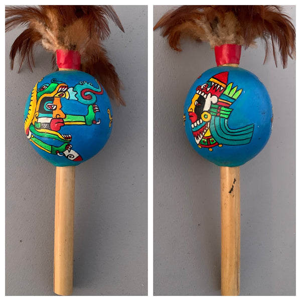 Aztec Dance Rattle painted 10