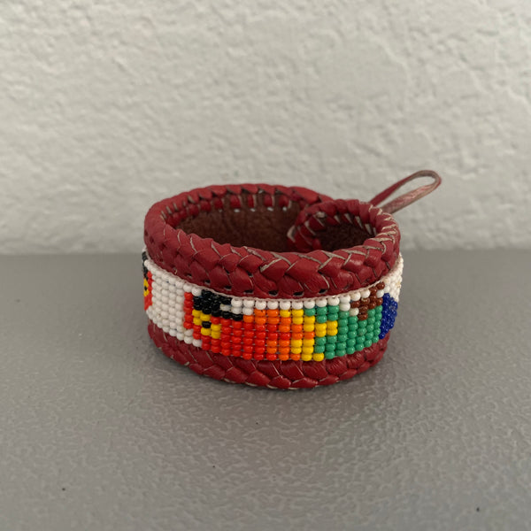 Beaded n leather bracelet 72