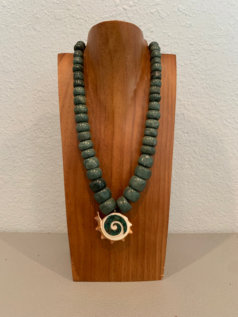 Necklace - Guatamala Jade & Caracol 7