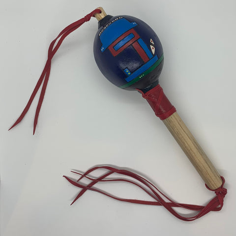 Aztec Dance Rattle painted 12 – Tochtli Cultural Wear