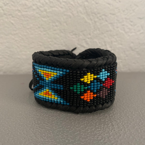 Beaded n leather bracelet 81