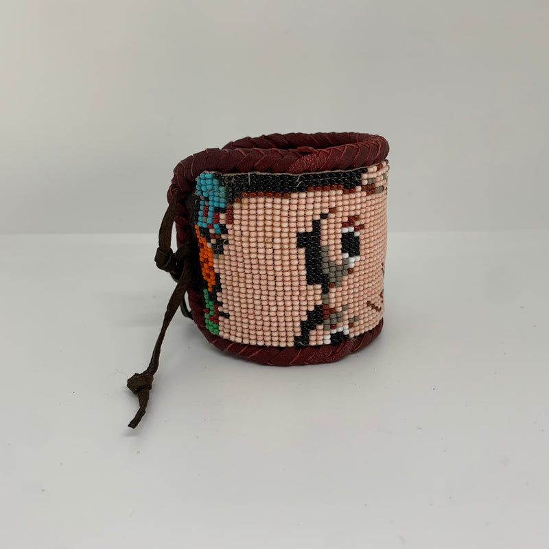 Beaded n leather bracelet 147