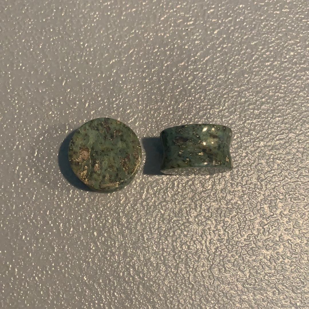 Earrings Jade plugs 1”
