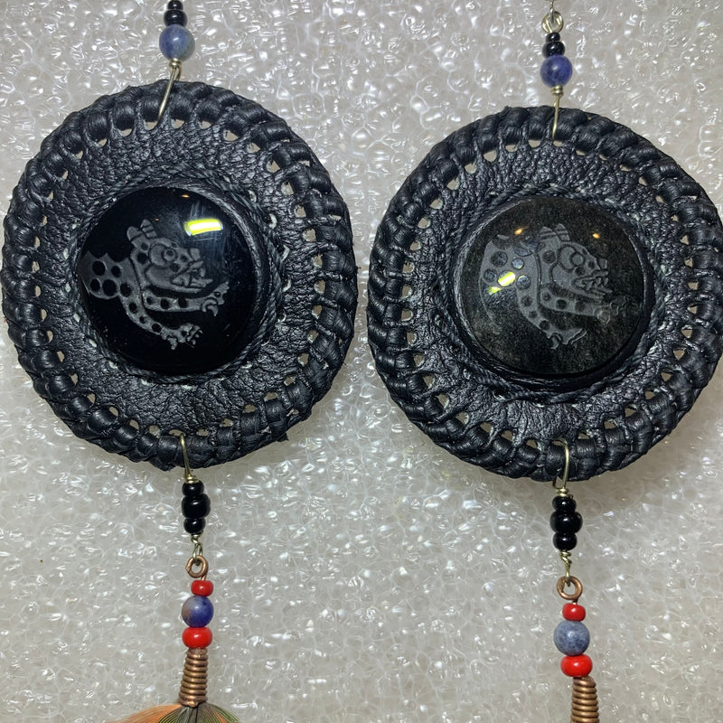 Leather n Feather Earrings 86