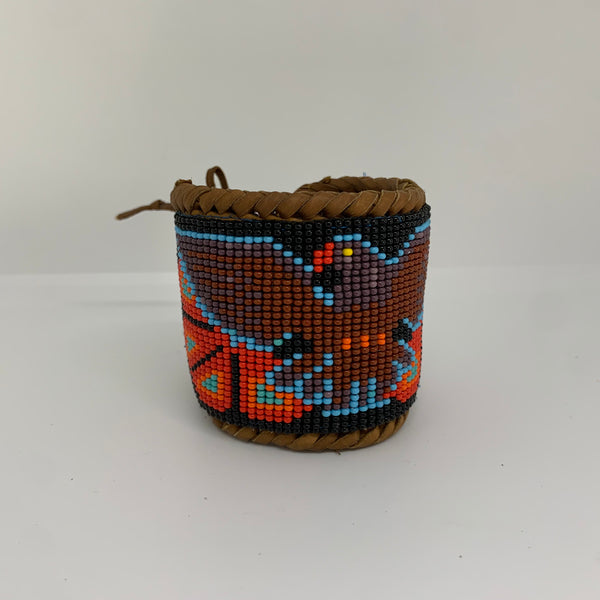 Beaded n leather bracelet 148
