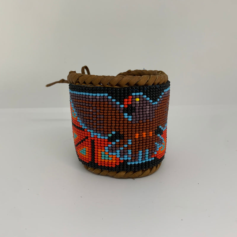 Beaded n leather bracelet 148