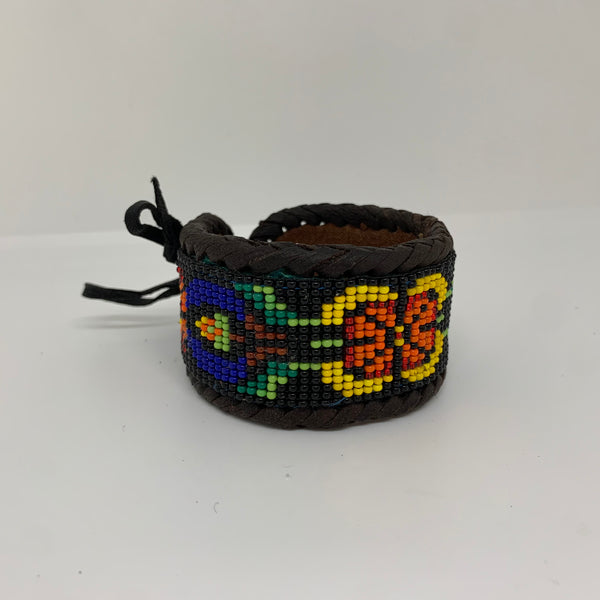 Beaded n leather bracelet 126