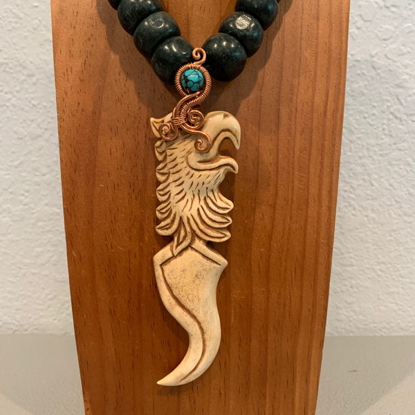 Necklace - Guatamala Jade Bone Eagle|Aguila|Cuauhtli