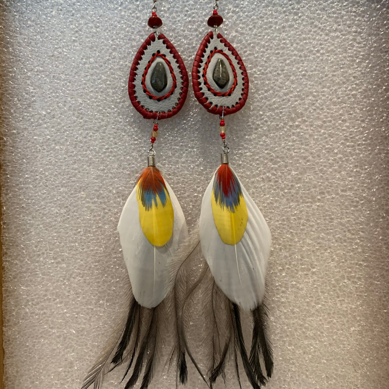 Leather n Feather Earrings 52