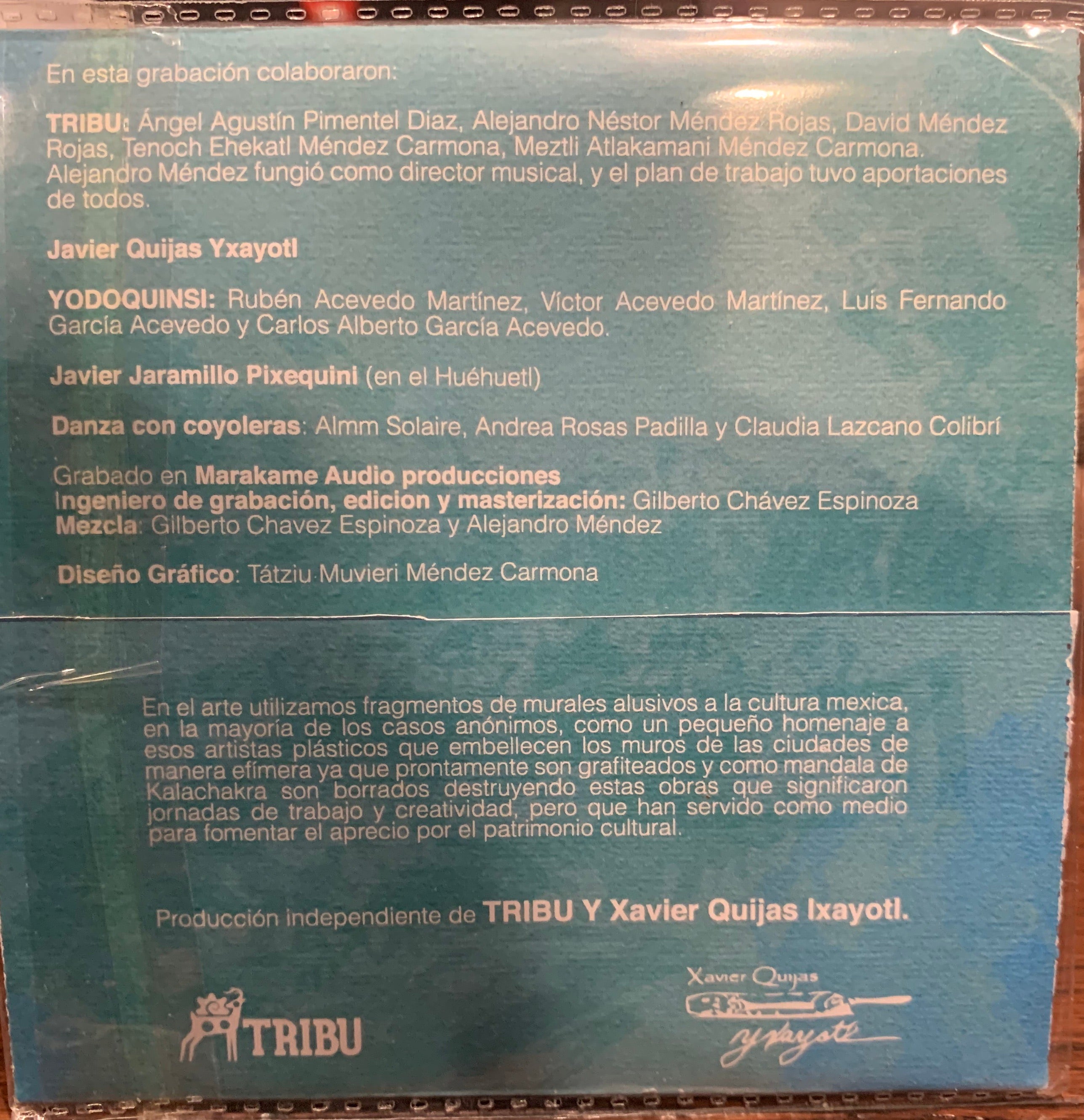 CD - Tribu n Xavier Quijas Yxayotl - Danza’s Neo Mexicas