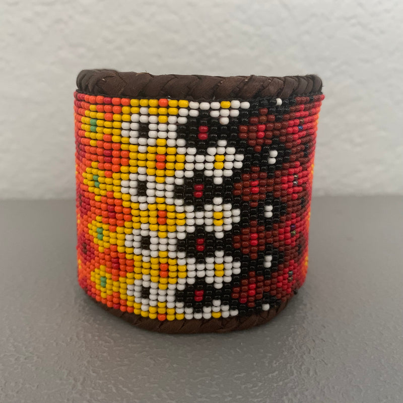 Beaded n leather bracelet 64