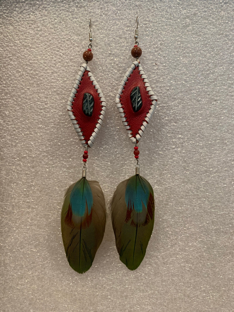 Leather n Feather Earrings 68