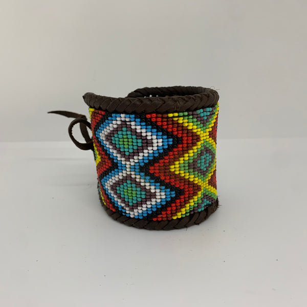 Beaded n leather bracelet 146