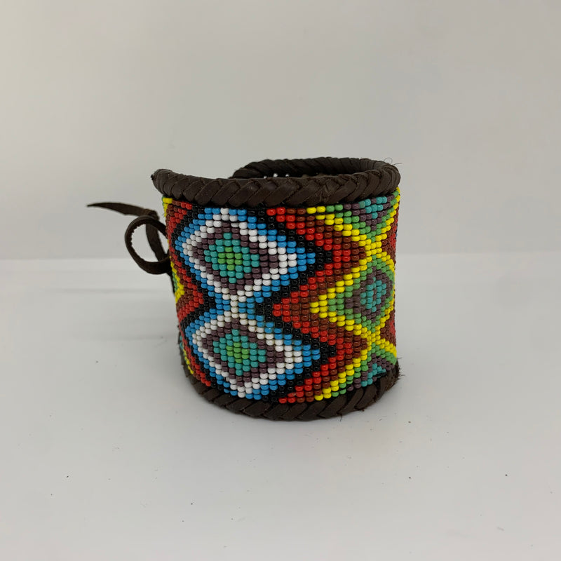 Beaded n leather bracelet 146