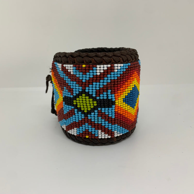 Beaded n leather bracelet 137