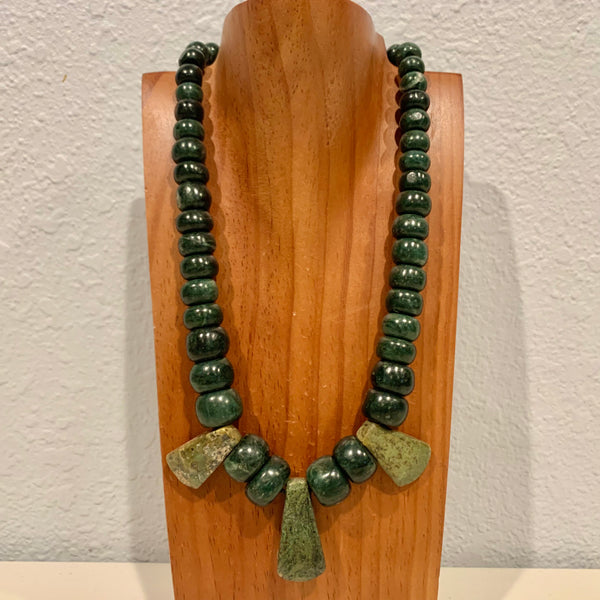 Necklace- Guatemala Jade w chisels