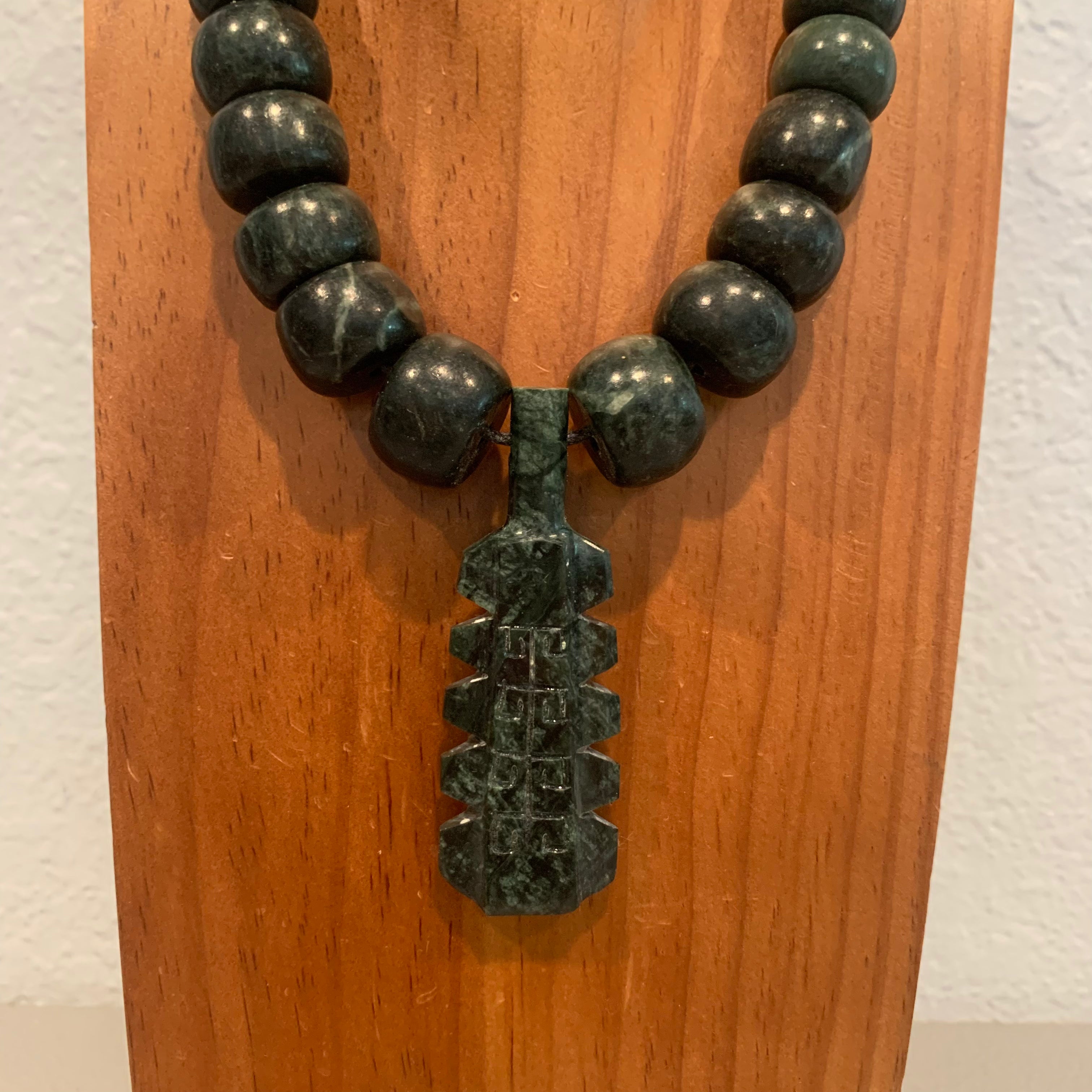 Necklace - Guatamala Jade with Macuahuitl pendent
