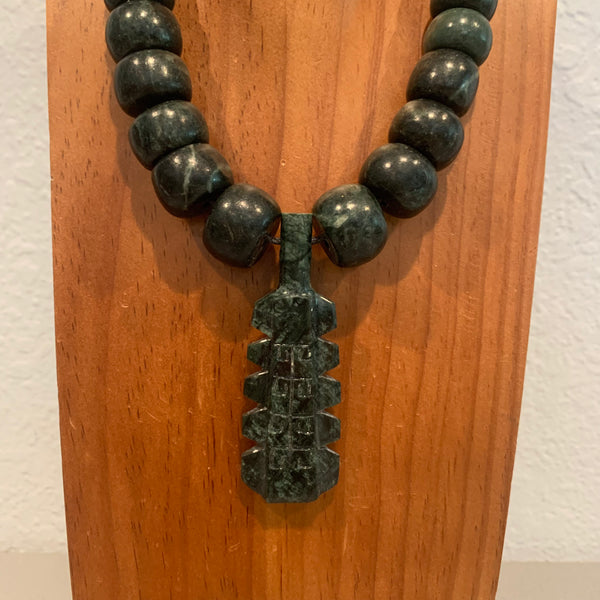 Necklace - Guatamala Jade with Macuahuitl pendent