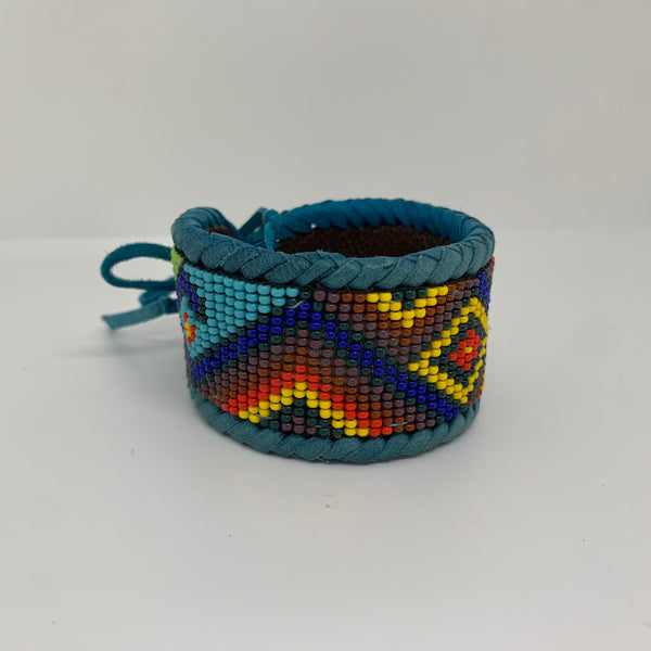 Beaded n leather bracelet 130
