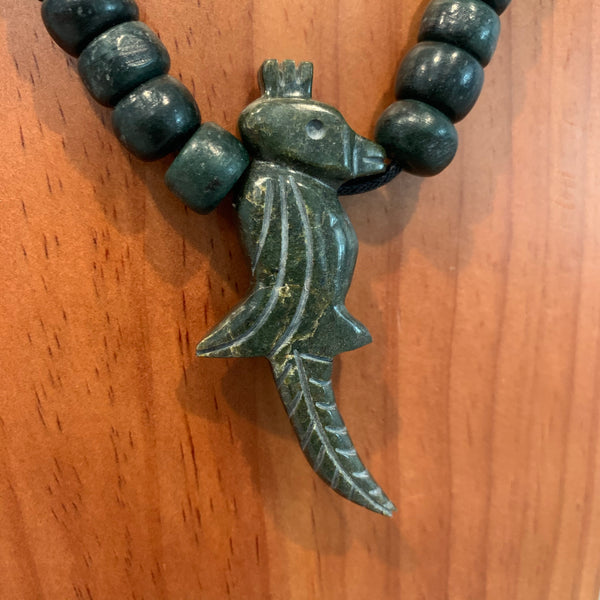Necklace - Guatamala Jade and Quetzal bird