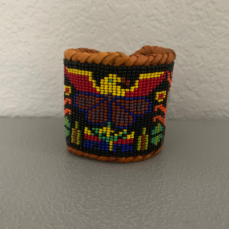 Beaded n leather bracelet 102