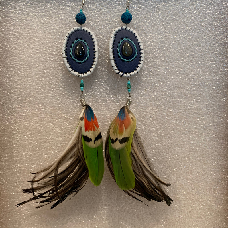 Leather n Feather Earrings 53