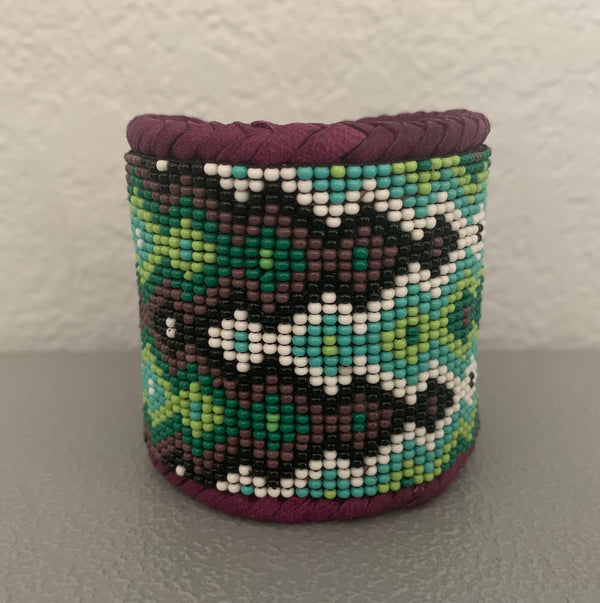 Beaded n leather bracelet 47