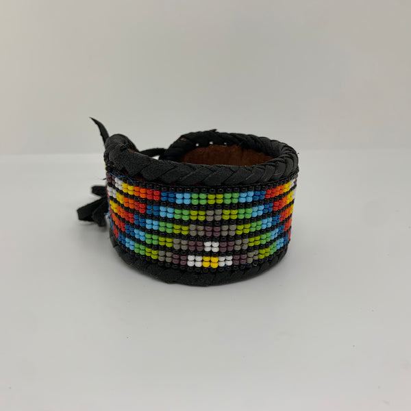 Beaded n leather bracelet 133