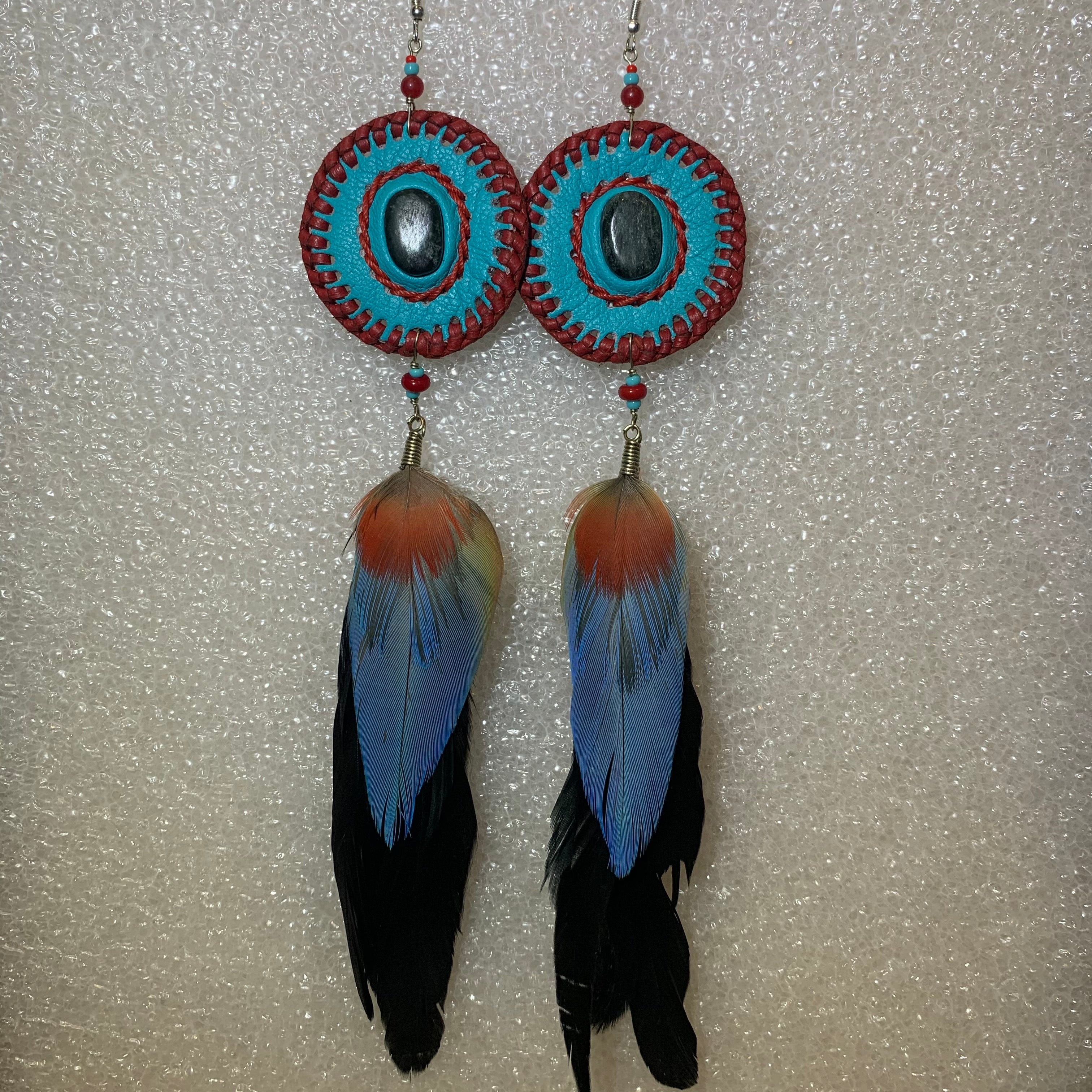 Leather n Feather Earrings 88