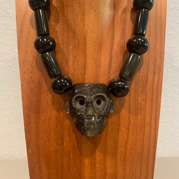 Necklace - Obsidian Skull