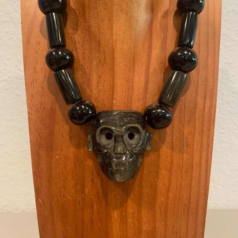 Necklace - Obsidian Skull