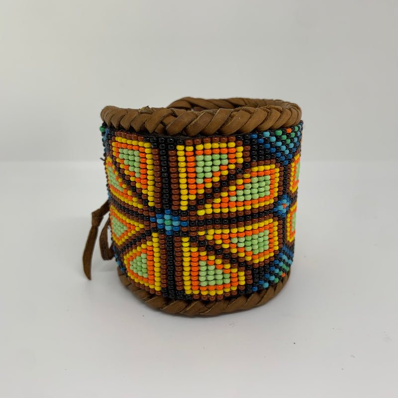 Beaded n leather bracelet 162