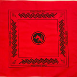 Bandana - 4 directions, red 22" x 22"