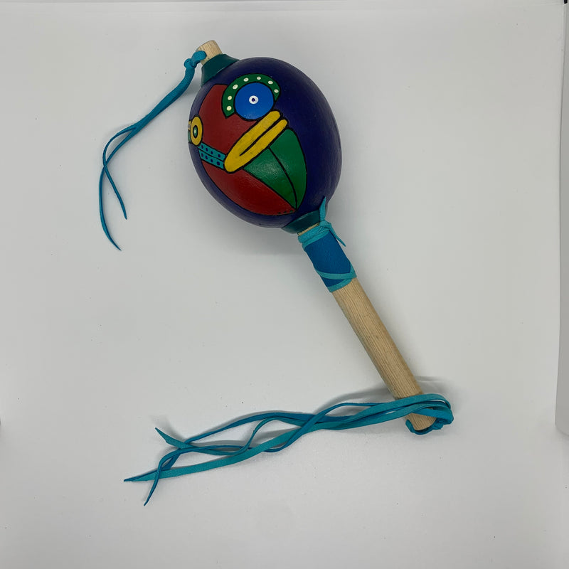 Aztec Leg Rattles Aztec Dance Rattle painted 28 – Tochtli Cultural Wear