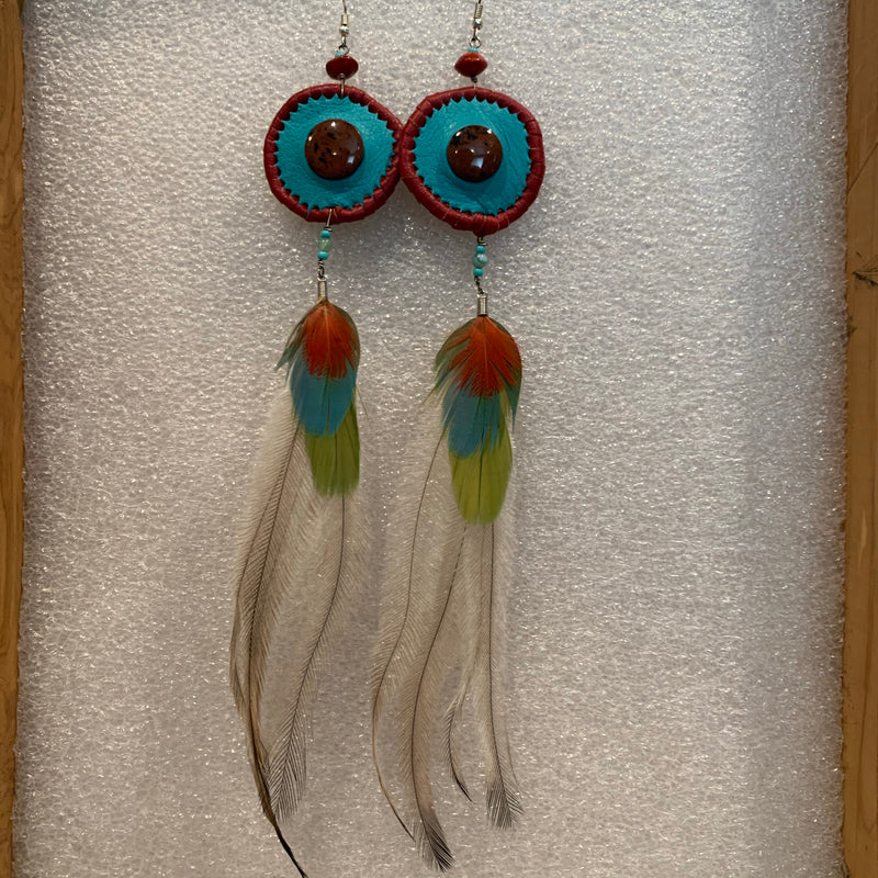 Leather n Feather Earrings 56