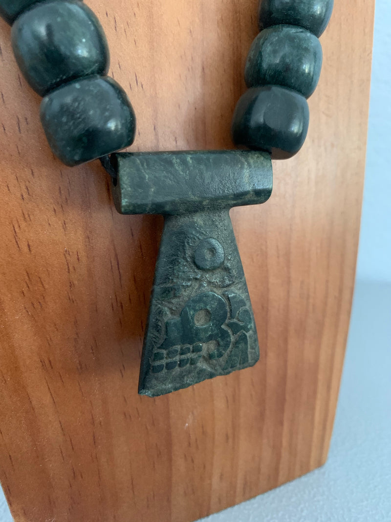 Necklace - Guatamala Jade & Skull pendent