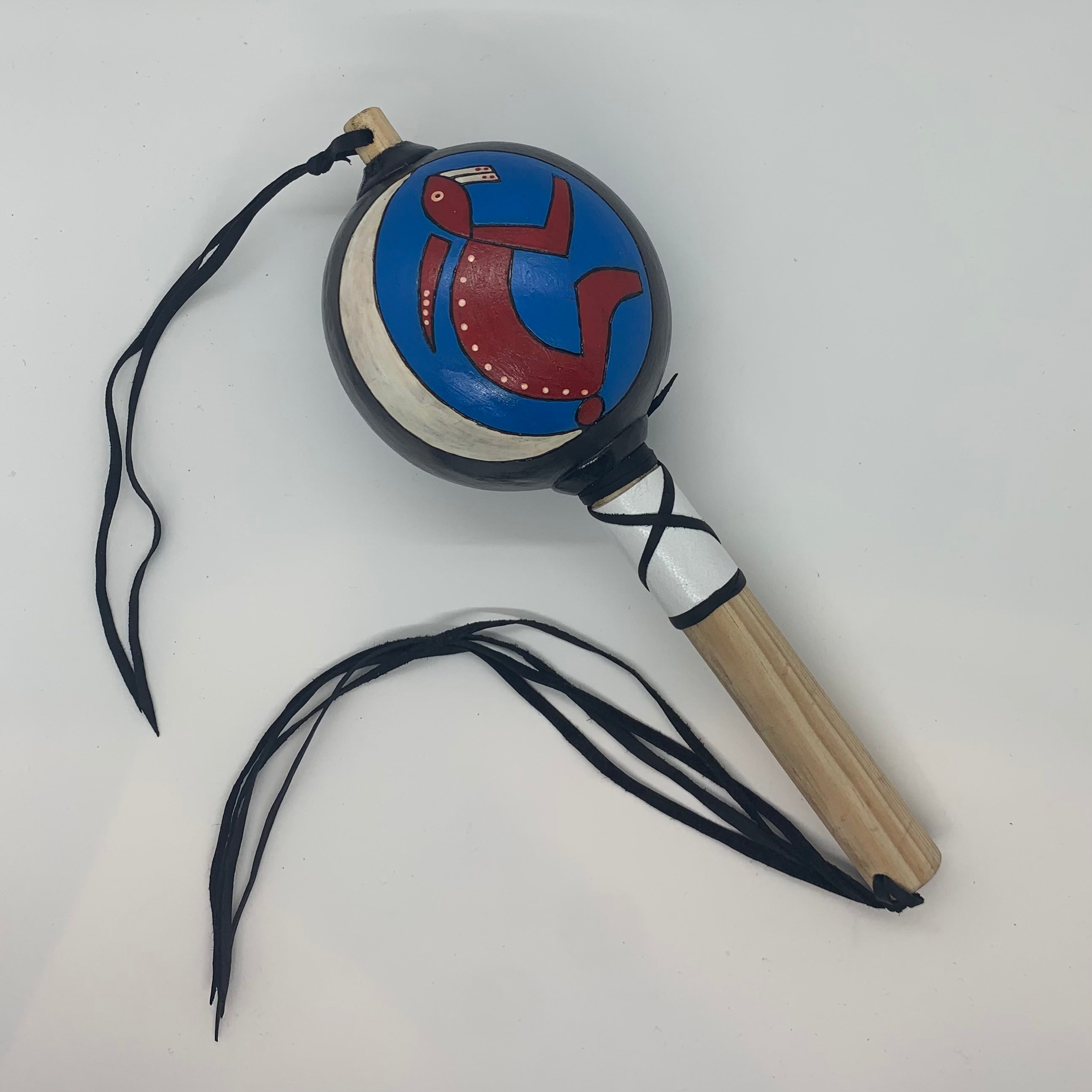Aztec Dance Rattle painted 17 – Tochtli Cultural Wear